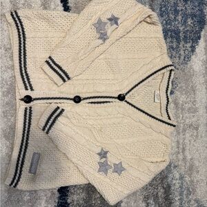 Taylor Swift Cream Cardigan with Black Accents